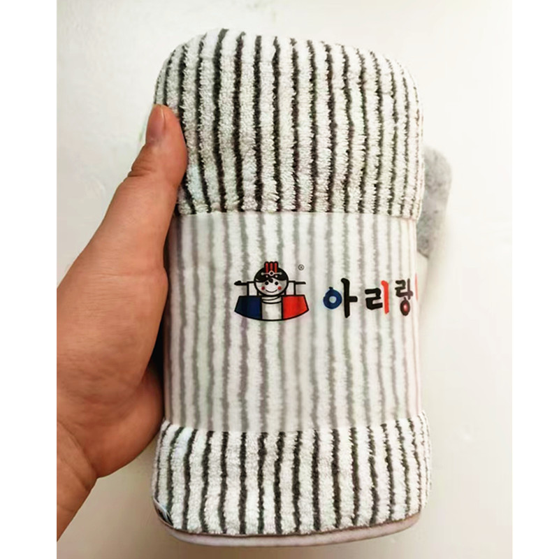 韩版清新印花条纹毛巾短绒强吸水不掉毛擦头阿里郎毛巾柔软亲肤