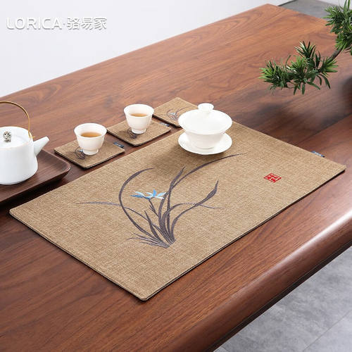 骆易家（LORiCA）新中式杯垫刺绣茶席茶杯垫布艺茶垫隔热垫茶桌垫