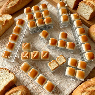 cute bread clicker keyboard fidget toy bag pendant解压键盘