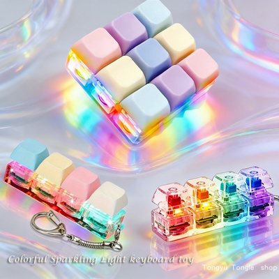 Color-lit illuminated buttons  keyboard fidget toy键盘玩具