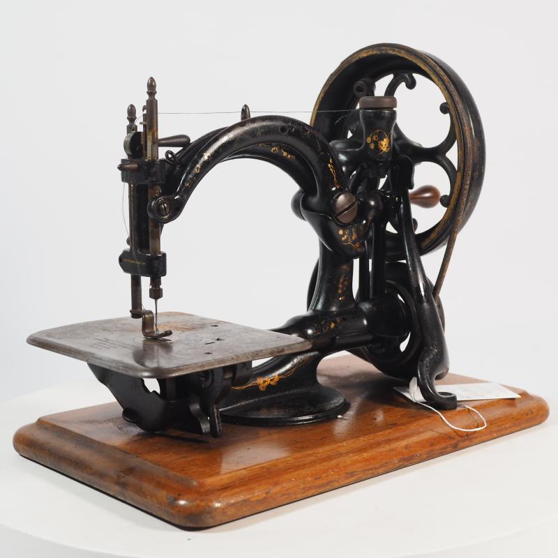 西洋古董清末1890年左右古玩吉布斯手摇缝纫机功能正常怀旧馆藏品