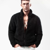 摇粒绒外套男羊羔绒卫衣双面穿冬季 抓绒衣夹克 加绒加厚珊瑚绒开衫