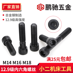 杯头内六角螺钉M14M16M18 200 圆柱头 EG鹏驰12.9级内六角螺丝