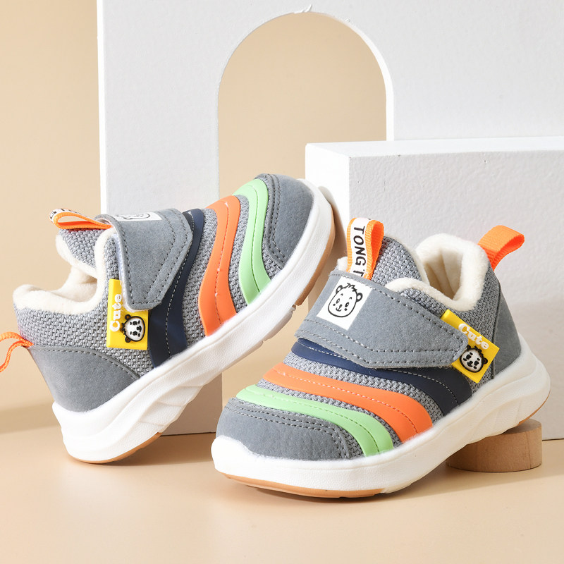 学步鞋男宝宝鞋子秋冬季0一1-2岁婴儿鞋软底加厚加绒女毛毛虫棉鞋