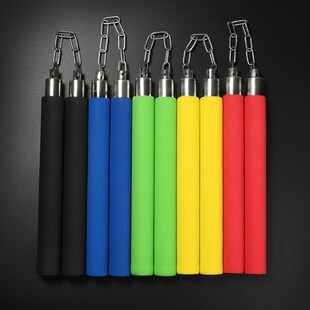 不锈钢双节棍海绵练习用初学成人儿童泡沫二节棍跆拳道教学双截棍