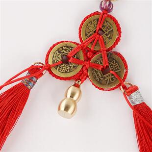 黄铜天保地保铜钱挂件葫芦顺铜钱挂饰家居装饰汽车挂件