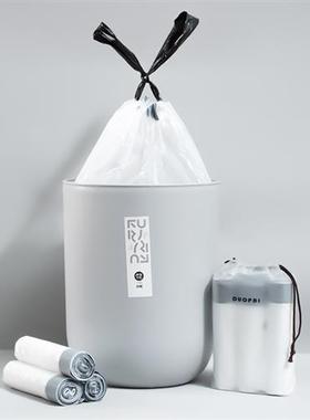 手提式白色垃圾袋加厚抽绳式家用分类自动收口大号厨房宿舍塑料袋