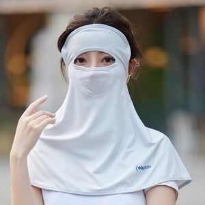 夏季防晒遮阳脸基尼面纱女冰丝墨镜遮全脸防紫外线护眼角口罩