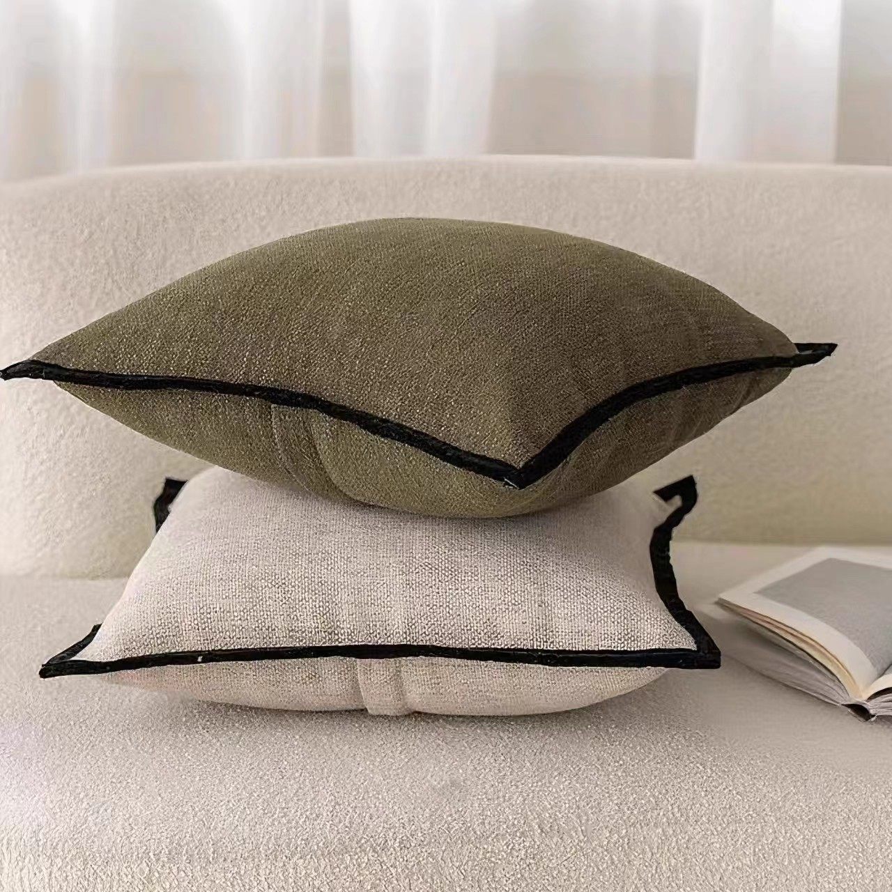 法式中古风高级感黑边抱枕