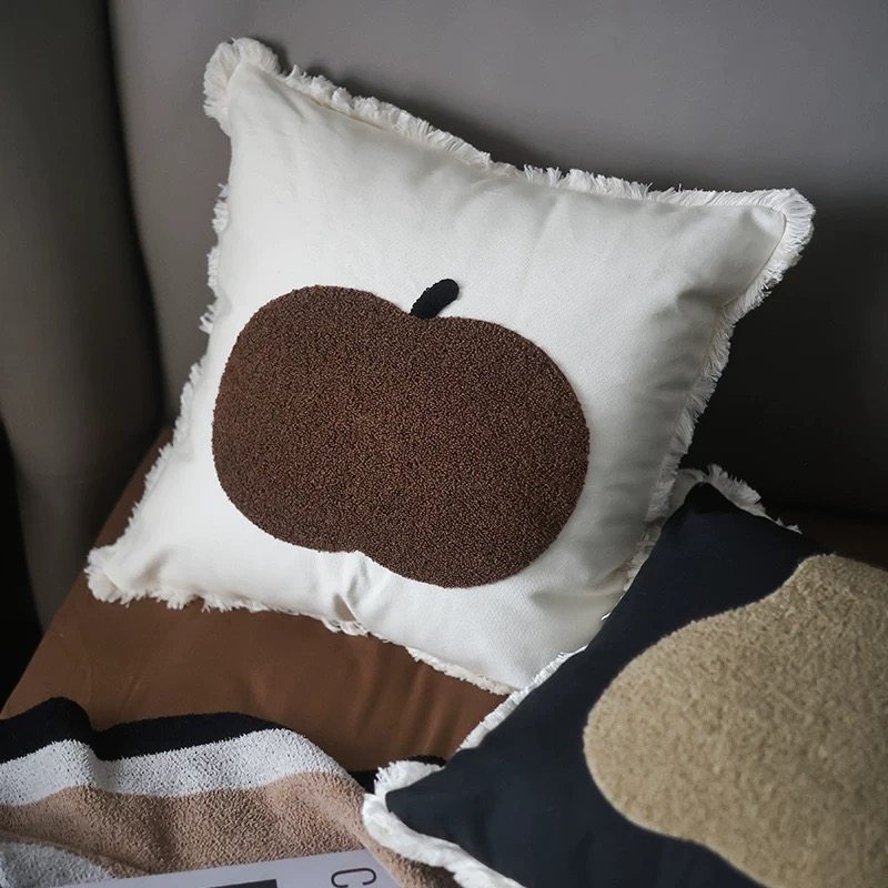 苹果梨子刺绣流苏抱枕客厅卧室沙发装饰靠垫现代简约中古腰靠枕套,居家布艺,靠垫/抱枕,淘宝优惠券,粉丝福利购,淘宝优惠卷