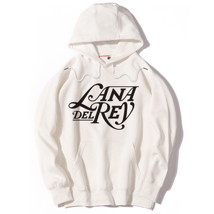 打雷姐Lanadelrey拉娜德雷拉拉打雷男女休闲情侣套头连帽加绒卫衣
