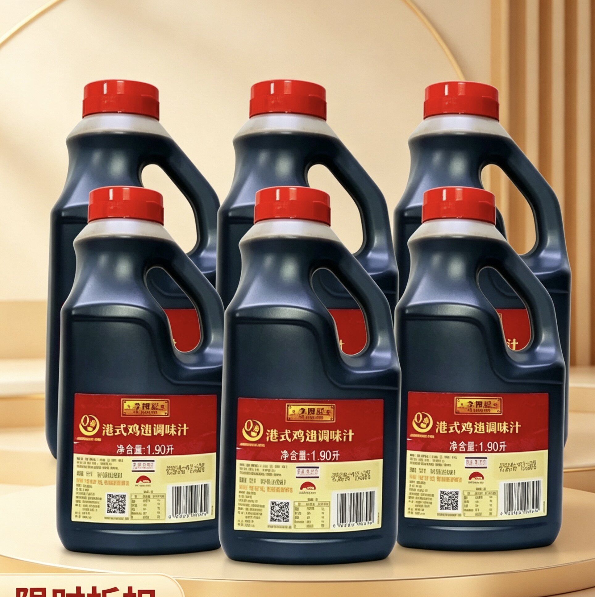 李锦记鸡翅调味汁1.9升X6瓶,瑞士汁酱油