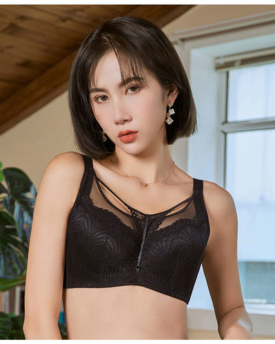 全罩杯薄款文胸大胸显小调整型记忆钢圈防下垂大码内衣矫正抹胸式