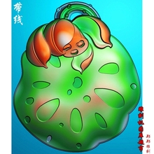 054荷花莲蓬挂件带线 精雕图花鸟牌挂件jdp浮雕挂件bmp灰度图GNA