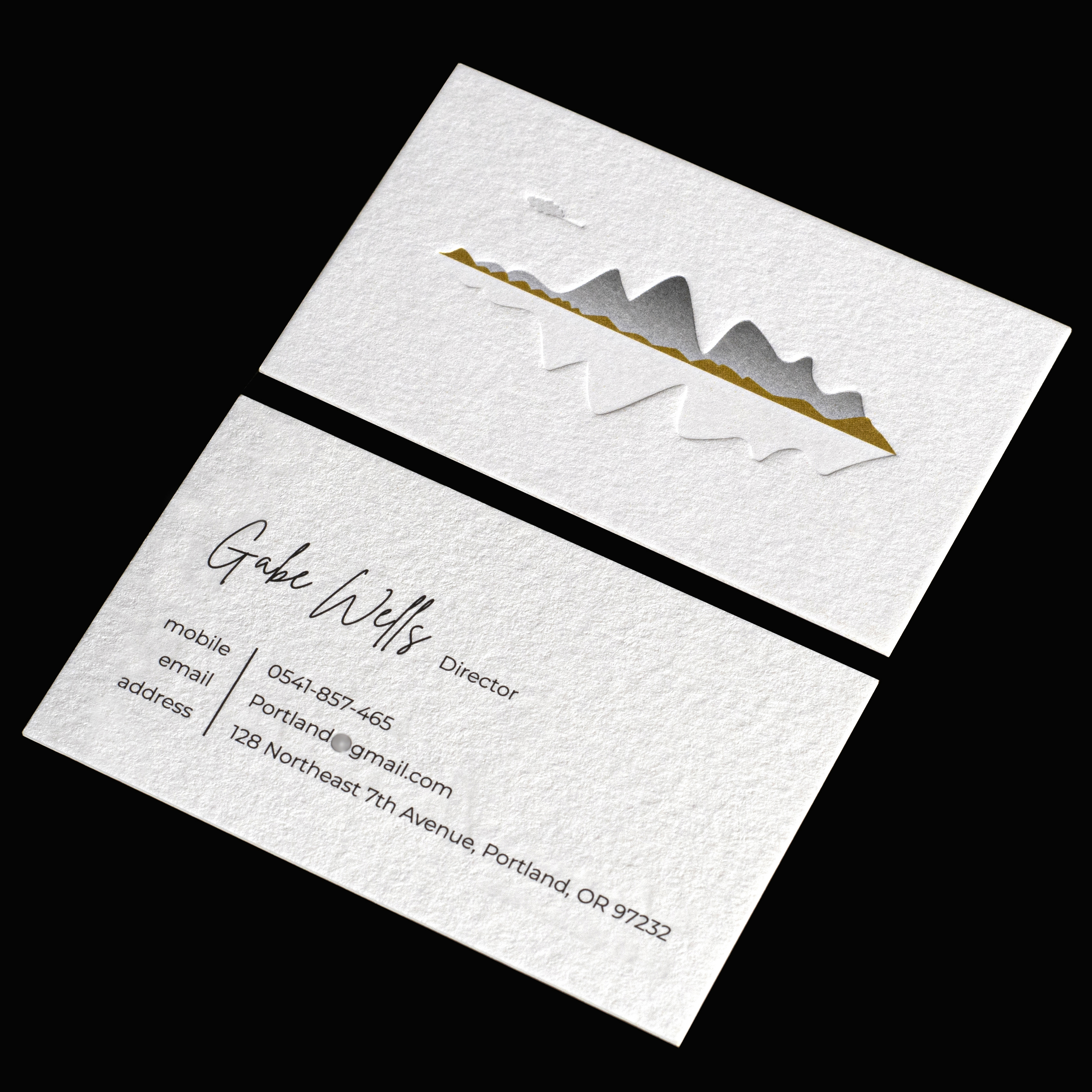 名片压凹凸定制印刷设计制作双面