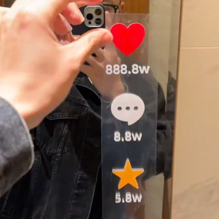 太赞了吧~点赞贴纸评论收藏转发镜子贴纸创意搞笑卫生间浴室玻璃