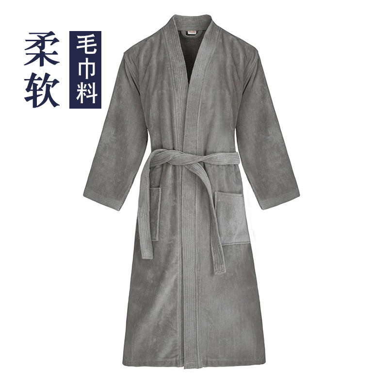 春秋薄款日式风夏季吸水毛巾浴袍