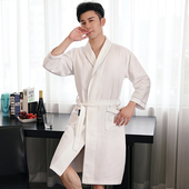 全棉睡衣 睡袍吸水速干春秋男士 睡袍浴袍男夏季 五星级酒店纯棉长款