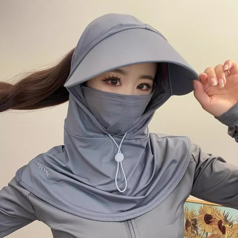 夏季女士全脸防晒遮阳帽户外骑行护颈面罩太阳帽旅游