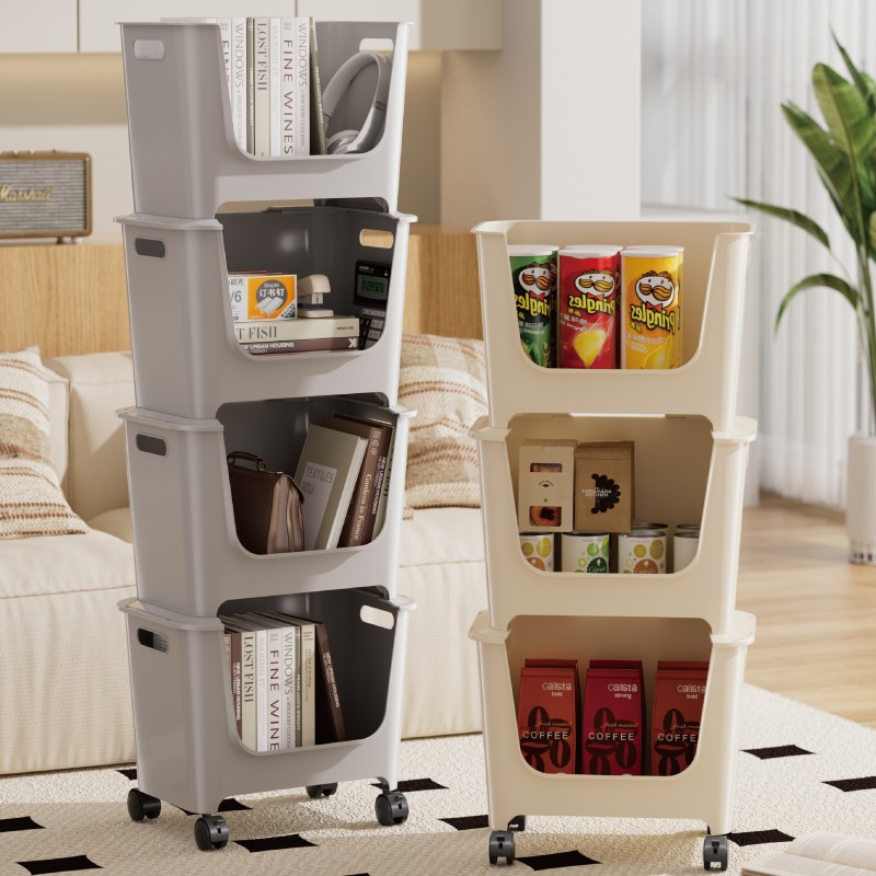 学生桌下书包书本滑轮收纳架