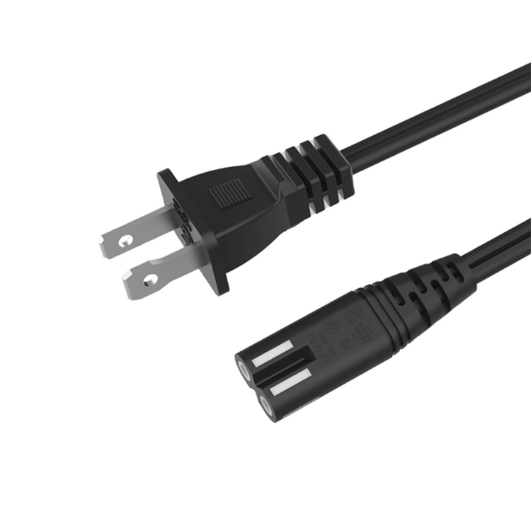 美规两脚插头电源线8字尾投影仪用适用台湾加拿大美国