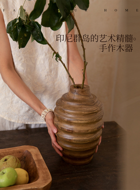 蜡笔派木倚舶来品手作摆件木器艺术风情木质摆件侘寂风艺术装饰品