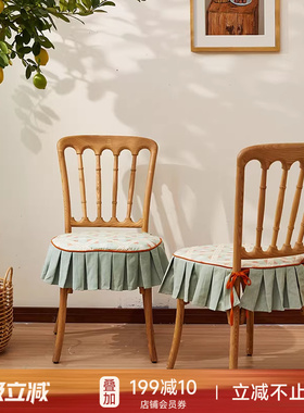 【第3件0元专区】蜡笔派维多利亚椅垫英式复古荷叶边透气餐椅坐垫