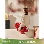 蜡笔派游曳抱枕轻奢复古红色沙发异形腰枕靠垫喜庆O 孤品25折