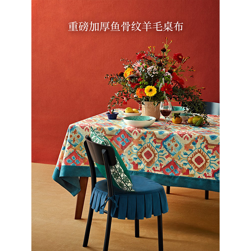 印第安防水桌布美式餐茶几亚麻
