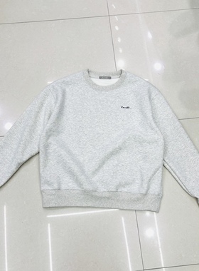 加绒加厚字母小标圆领卫衣女宽松休闲百搭长袖上衣25815