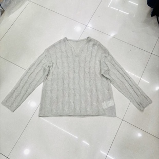 43.8聚酯31.7绵羊毛24.5腈纶V领针织衫 小众毛衣095 女软糯长袖