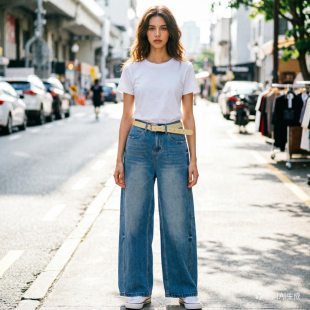 牛仔裤 2026新款 女宽松高腰显瘦百搭直筒裤 休闲裤 5588 女装