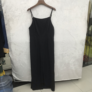 丝滑天丝气质通勤阔腿吊带连衣裤 8822我 女装 连体春夏装 背带裤