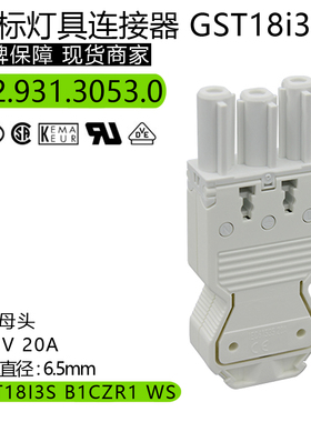 德国进口电源IEC61535 3Pin螺丝锁紧92.931.3053.0白色20A