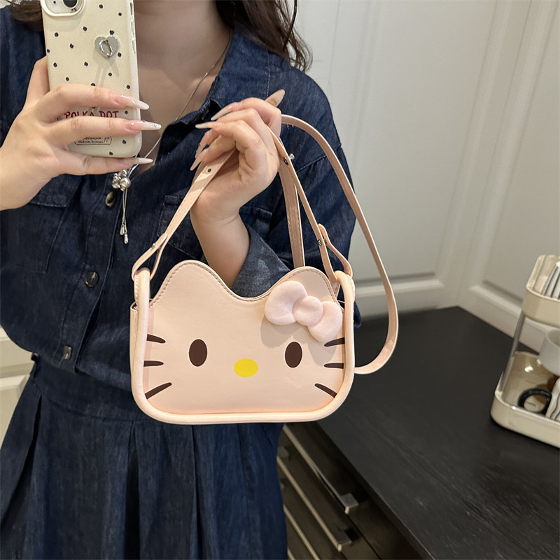 可爱风猫咪小包包女2025新款潮时尚腋下小方包夏季质感单肩斜挎包