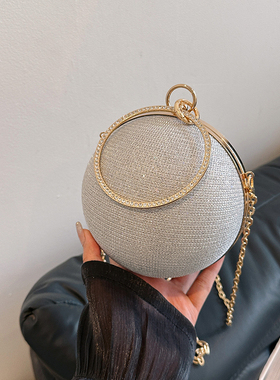 网红爆款蹦迪包闪亮手环圆球宴会包晚宴包名媛Party包链条斜挎包