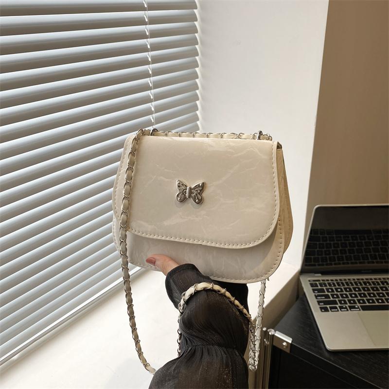 银色百搭链条斜挎包赫雅小方包