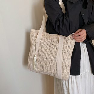 编织包单肩斜挎草编包大容量夏天包包新款 女士百搭休闲单肩手提包