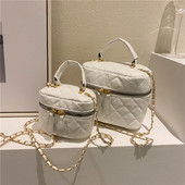 时尚 百搭ins网红斜挎包女2022新款 夏季 手提菱格链条包小众单肩包