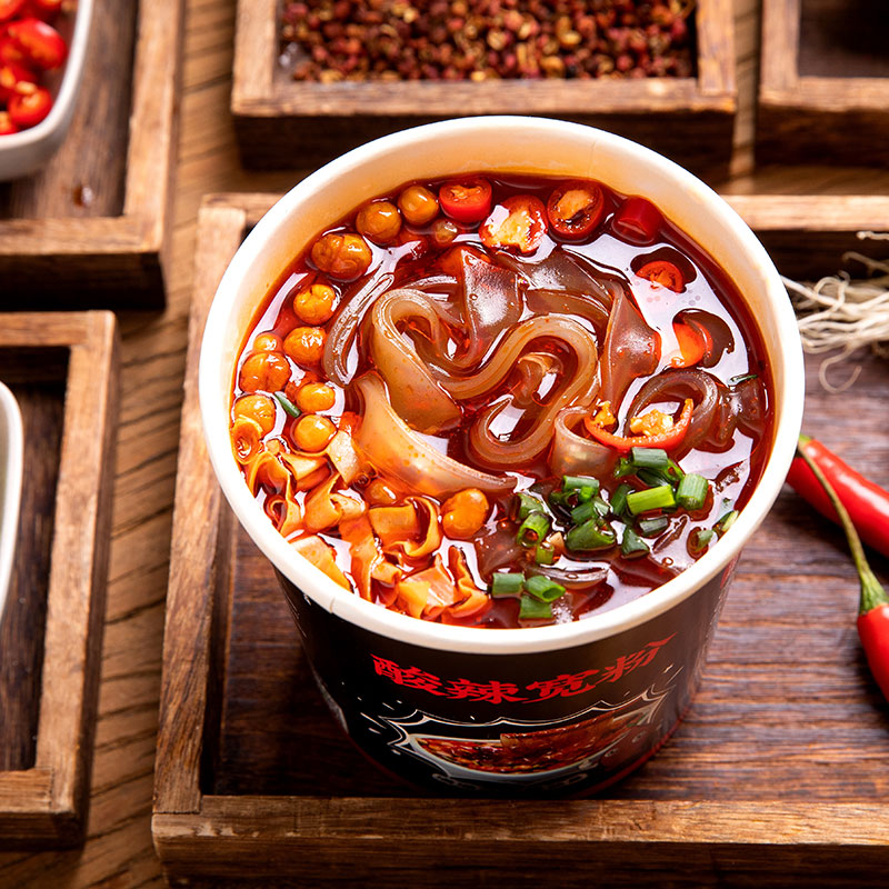 贵州铜仁思南特产陈薯美味酸辣宽粉正宗红薯粗粉丝速食桶装134.5g
