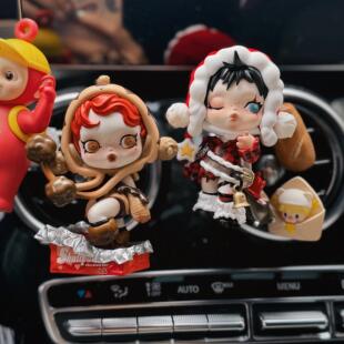 泡泡玛特 SKULLPANDA许愿时间到盲盒车载香薰汽车出风口