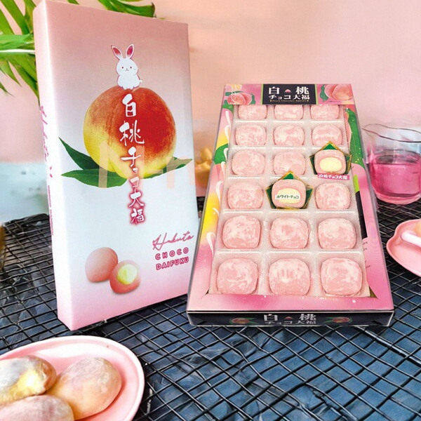 网红香港进口日本特产卡通麻薯休闲办公零食18枚入