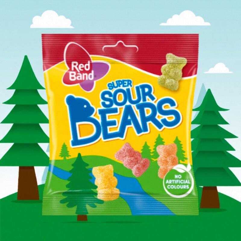 荷兰进口Red Band-酸味小熊软糖无添加色素趣味水果汁糖果零食00G