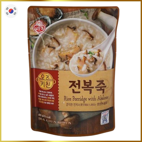 不倒翁韩国即食鲍鱼粥450g方便速食好味又方便450克黑鲍鱼早餐
