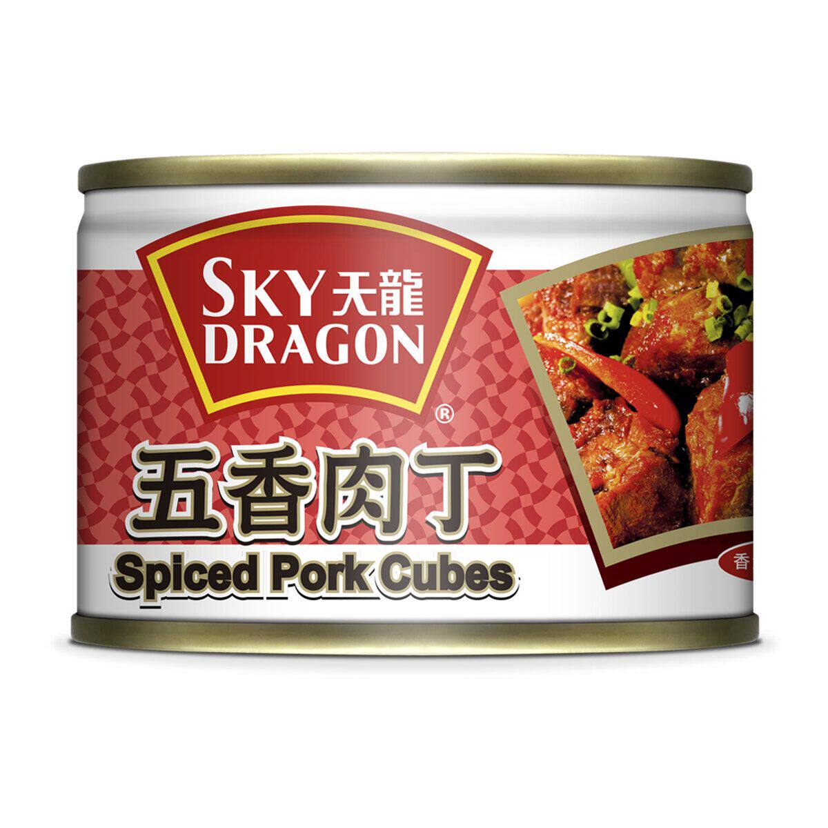 天龙SKY DRAGON 五香肉丁142克全瘦肉传统秘方香料制造香辣肉罐头