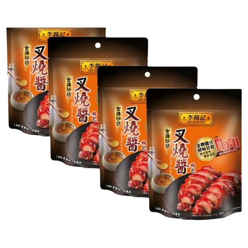 李锦记 香港4件优惠装金牌秘坊叉烧酱料包170g港式风味烧肉汁酱版