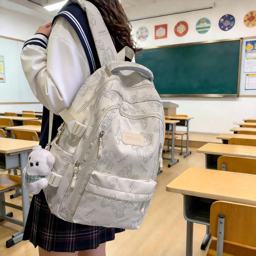 书包女初高中学生大容量多格口袋