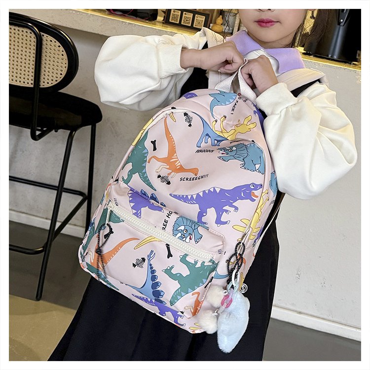 儿童书包幼童卡通款小恐龙2025新款印花粉男女双肩背包幼儿园