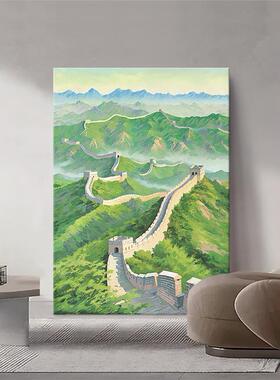 万里长城纯手绘油画新中