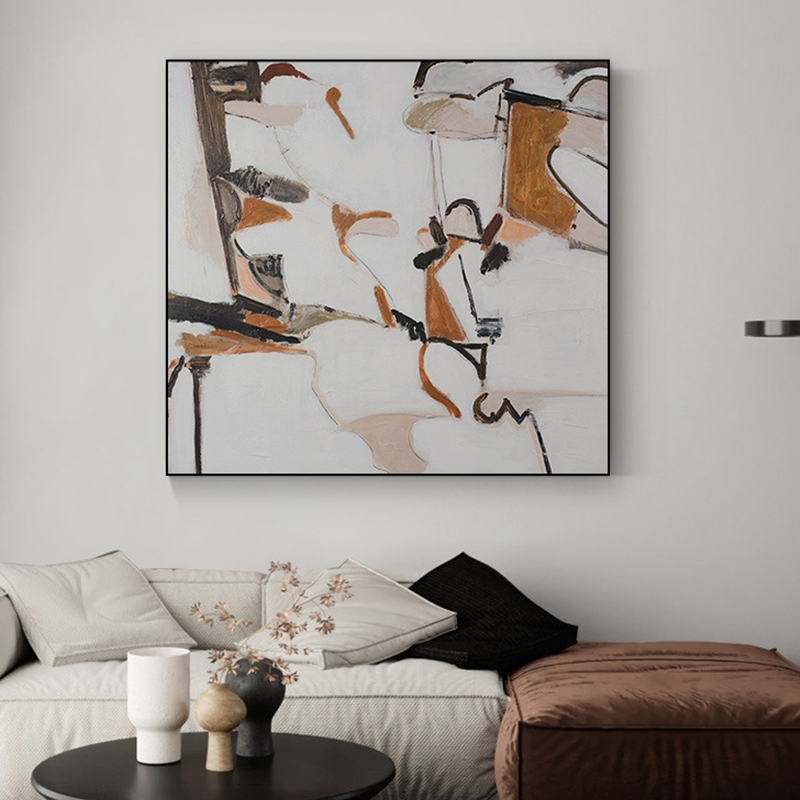 客厅肌理画卧室纯手绘油